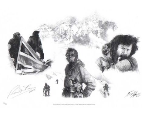 Ranulph Fiennes signed print. 44cm x 30cm print autographed by famous explorer Ranulph Fiennes. Limited edition, numbered 15 