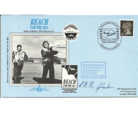 P/O K B McGlashen Reach for the Sky RAF Benevolent Fund commemorative cover signed by Battle of Britain veteran P/O K B McGla