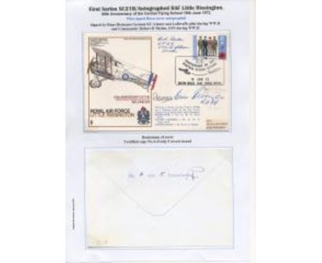 Cdr Bob Thelen VF-24 Fighter Ace USS Belleau Wood & Hans Herrmann KC bomber Ace Signed RAF Little Rissington FDC. Extremely r