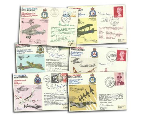 RAF Squadrons collection in RAF album. 30+ covers from the series includes 14 VIP signed covers some Multisigned including AV