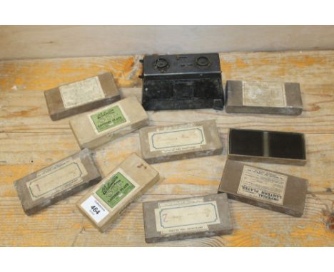 A SELECTION OF 8 PACKS OF WELLINGTON S.C.P. LANTERN PLATES / GLASS SLIDES WITH VIEWER