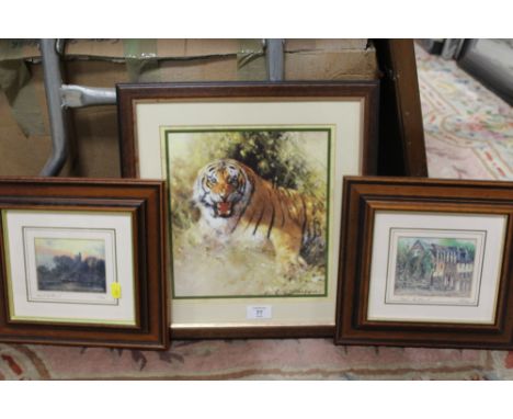 DAVID SHEPHERD A TIGER PRINT AND TWO HALLARD PRINTS (3)