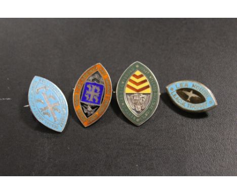 A SELECTION OF HALLMARKED SILVER ENAMEL BADGES