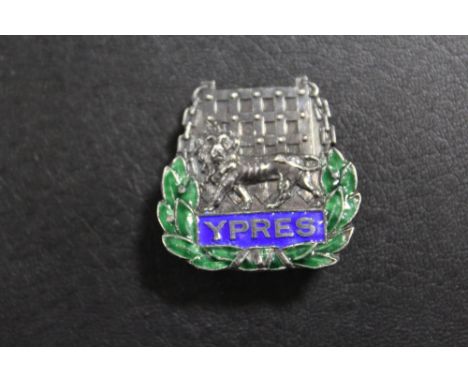 A WW1 YPRES ENAMEL BROOCH