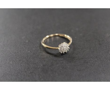 A HALLMARKED 9CT DIAMOND SET DRESS RING