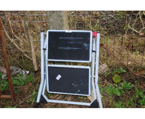 A small folding 2 rung step ladder.