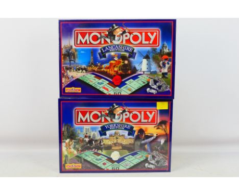 Hasbro - Two factory sealed Monopoly board games comprising Lancashire Edition and Yorkshire Edition. [2]. [W]

PLEASE NOTE: 