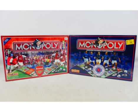 Hasbro - Two football themed Monopoly games, both factory sealed comprising Arsenal Edition and Rangers Football Club Edition