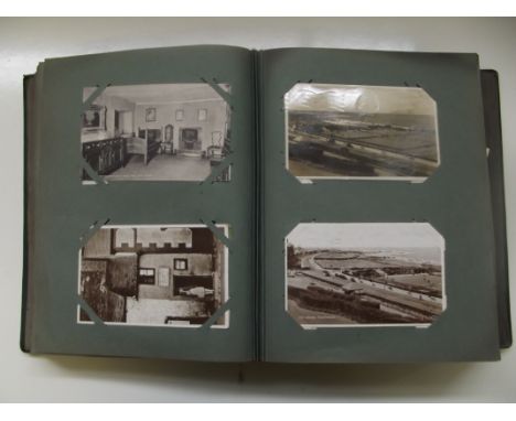 Postcard album containing over 300 postcards, topographical, comical and greetings, all early to mid 20th century