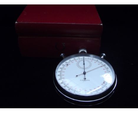 Omega 30 minute stop watch with center second timer compteurs de sport 53.7 with box and papers