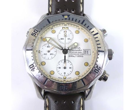 An Omega Seamaster Professional chronometer steel cased automatic wristwatch, the white dial with luminous baton markers, tri
