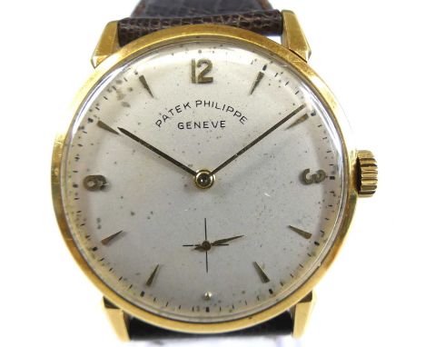 A Patek Philippe Calatrava 18ct gold cased manual wind wristwatch, ref. 1578, No.2618614, having a signed silvered dial with 