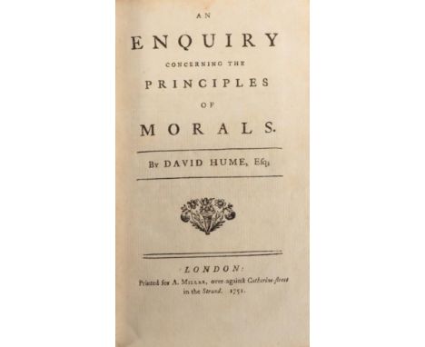 Hume, David An Enquiry Concerning the Principles of Morals. Printed for A. Millar, over-against Catherine Street in the Stran