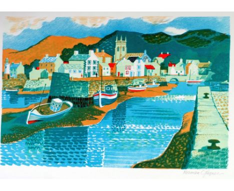 NORMAN C. JAQUES (1926 - 2014) COLOUR LITHOGRAPH Fishing boat scene Signed 12" x 18 1/2" (30.5 x 47cm) ARTIST COLOUR PRINT Mo