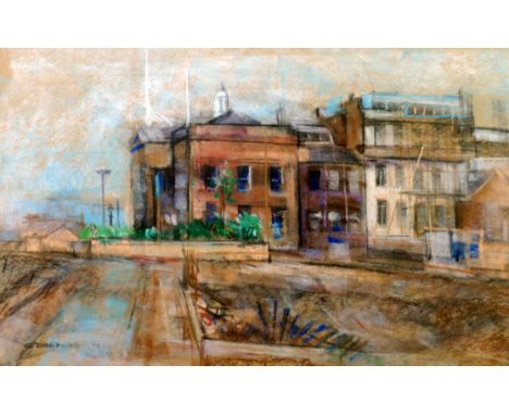 GORDON RADFORD (1936-2015) COLOURED CHALK DRAWING A Northern urban scene Signed &amp; dated (19)70 11" x 17" (28 x 43 cm)