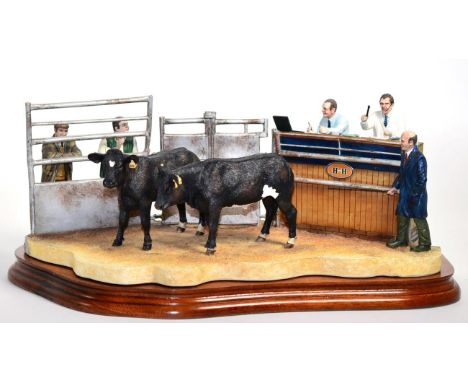 Border Fine Arts 'Under the Hammer' (Limousin Cross), model No. B0666A by Kirsty Armstrong, limited edition 469/1750, on wood