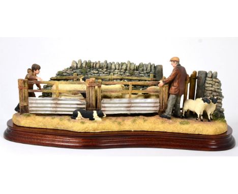 Border Fine Arts 'Shedding Lambs', model No. B0769 by Ray Ayres, limited edition 619/1250, on wood base, with box and certifi