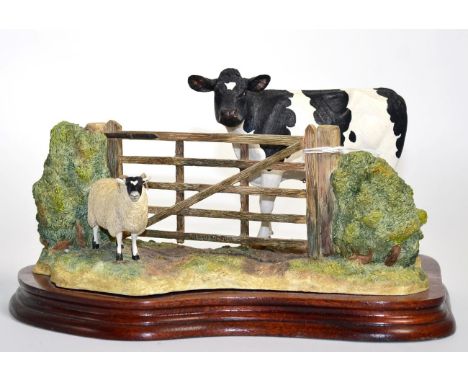 Border Fine Arts 'Downland Partners', model No. B0336 by Kirsty Armstrong, limited edition 209/1250, on wood base with certif