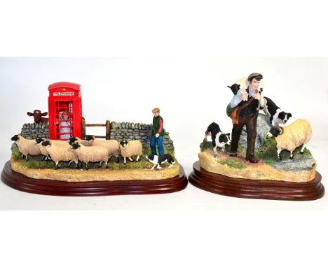 Border Fine Arts 'On the Hill' (Shepherd, Sheep and Border Collie), model No. B0877 by Craig Harding, limited edition 290/750