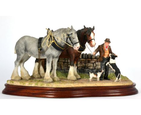 Border Fine Arts 'Homeward Bound' (Clydesdale Horses), model No. B1029 by Anne Wall, limited edition 240/650, on wood base, w
