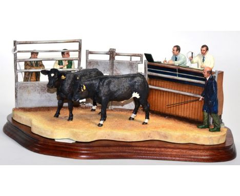 Border Fine Arts 'Under the Hammer' (Limousin Cross), model No. B0666A by Kirsty Armstrong, limited edition 356/1750, on wood