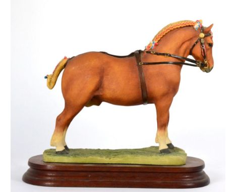 Border Fine Arts 'Suffolk Punch Stallion' (Standing), model No. L70 by Anne Wall, limited edition 219/350, on wood base with 