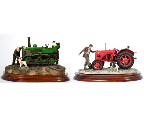 Border Fine Arts 'Kick Start' (David Brown Cropmaster Tractor, Farmer and Collie), model No. B0541 by Ray Ayres and 'Starts F