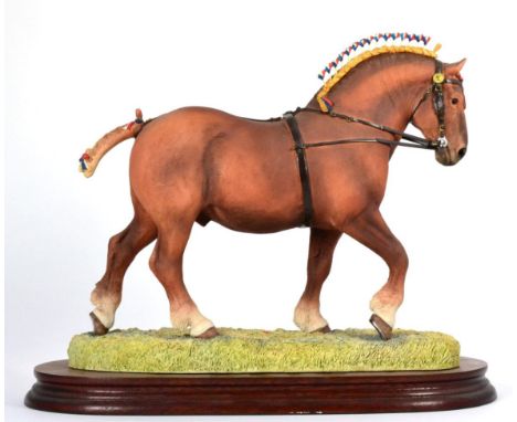 Border Fine Arts 'Suffolk Punch Stallion' Walking (Standard Edition), model No. B0042A by Anne Wall, limited edition 658/950,