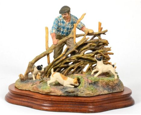 Border Fine Arts 'Hedge Laying', model No. JH65 by Ray Ayres, limited edition 131/1750, on wood base, with certificate 