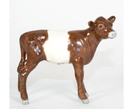 Beswick Belted Galloway Calf, model no. 1249, brown and white glossIn good condition.
