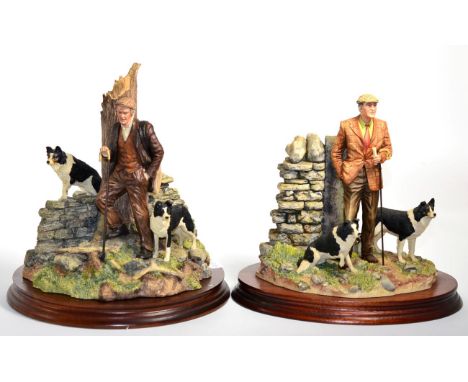 Border Fine Arts 'Flash and Lightning' (Shepherd and Border Collies), model No. B0668 by Ray Ayres, limited edition 873/1250,