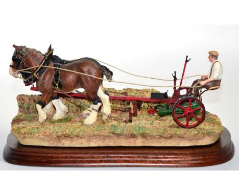 Border Fine Arts 'Hay Cutting Starts Today' (Gold Edition), Commissioned by The Posthorn, Castle Douglas, model No. B0405 by 