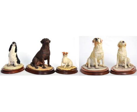 Border Fine Arts 'Labrador' (Dog, Heavy Build), model No. MT02A and C, together with three other dog models (5)