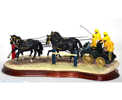 Border Fine Arts 'Team Work' (British Carriage Racing Team), model No. B0729 by Ray Ayres, limited edition 209/500, on wood b