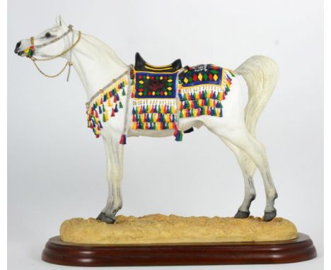 Border Fine Arts 'Arab Stallion, Standing' (With Authentic Saddle), model No. A2016 by Anne Wall, Studio limited edition 72/9