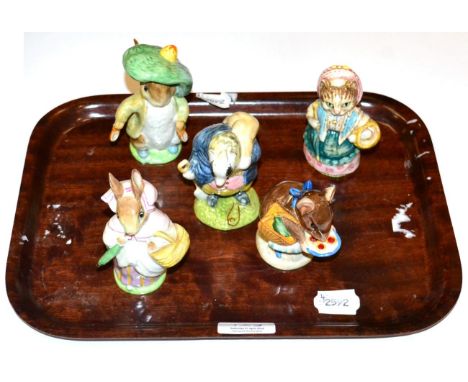 Beswick Beatrix Potter figurines including: 'Appley Dapply, First Version: Bottle Out, 'Benjamin Bunny', First Version: Ears 