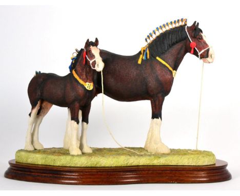 Border Fine Arts 'Champion Mare and Foal' (Shire Mare and Foal, Standard Edition), model No. B0334A by Anne Wall, limited edi