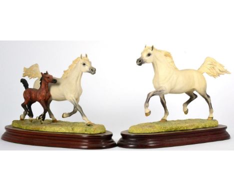 Border Fine Arts 'Arab Mare and Foal' (Style Two), model No. L136 by Anne Wall, limited edition 369/850, on wood base, with c