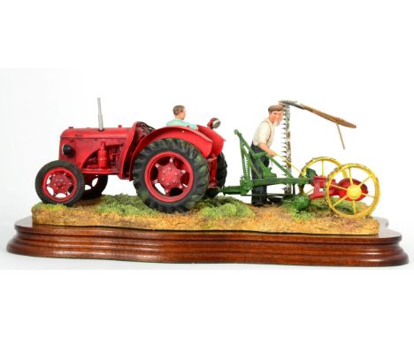 Border Fine Arts 'The First Cut' (David Brown Cropmaster), model No. JH70 by Ray Ayres, limited edition 496/1500, on wood bas