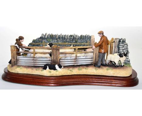 Border Fine Arts 'Shedding Lambs', model No. B0769 by Ray Ayres, limited edition 2/1250, signed to felt base Ray Ayres Novemb