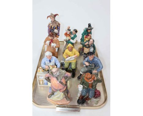 Collection of ten Royal Doulton figures including The Puppet Maker, The Clock Maker and The Jester.