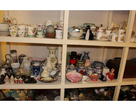 Oriental wares, vases, Maling, Ringtons, Royal Copenhagen plates, steins, Sunderland bowl, Victorian writing box, scales, wei