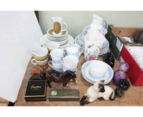 Royal Doulton Cranbourne and Parquet part table wares, Beswick, Radford vase, Poole, paperweights, etc.