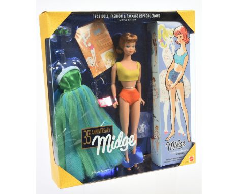 Mattel Barbie 35th anniversary Midge doll, 1963 doll, Senior Prom fashion and package reproductions, 18976, 1997, Near Mint t