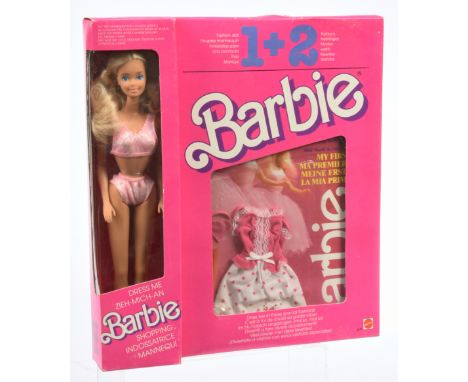 Mattel Barbie 1 + 2 European Edition Dress Me Doll and Fashions, 3370, 1988, Near Mint to Mint, NRFB, within Excellent packag