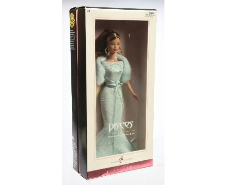 Mattel Barbie Pisces Zodiac birth sign doll, C6239, 2004, Pink Label, Near Mint to Mint, NRFB, within Good box (creases / sur