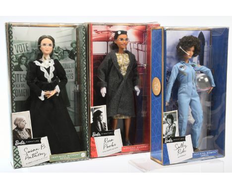 Mattel Barbie Signature Inspiring Women Series three dolls: (1) Sally Ride Astronaut, 2019, FXD77, Near Mint to Mint, NRFB, w
