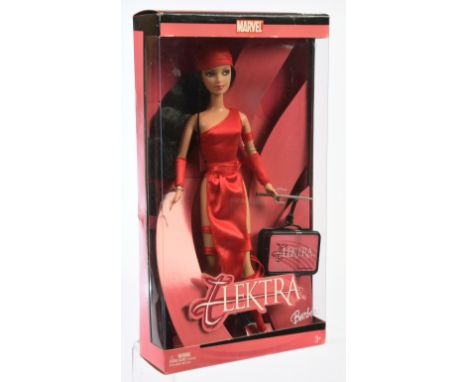 Mattel Barbie Marvel Elektra doll, 2005, H1699, Near Mint to Mint, NRFB, within Good Plus packaging (scuffs / surface wear an