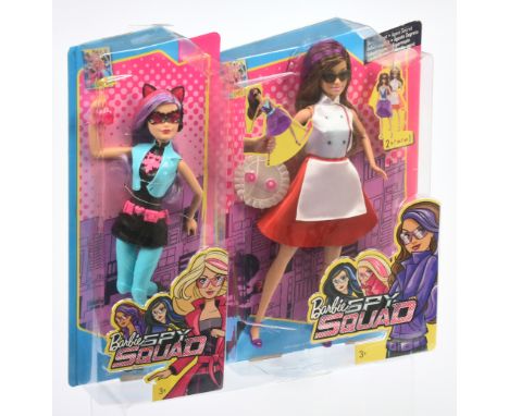 Mattel Barbie Spy Squad secret agent dolls pair: (1) DHF18, 2015; (2) DHF07, 2015; Near Mint to Mint, NRFB, within Excellent 