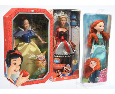 Mattel and Hasbro Disney dolls x three: (1) Mattel Disney Classic Snow White, BJD29, 2013; (2) Mattel Barbie Disney Celebrati